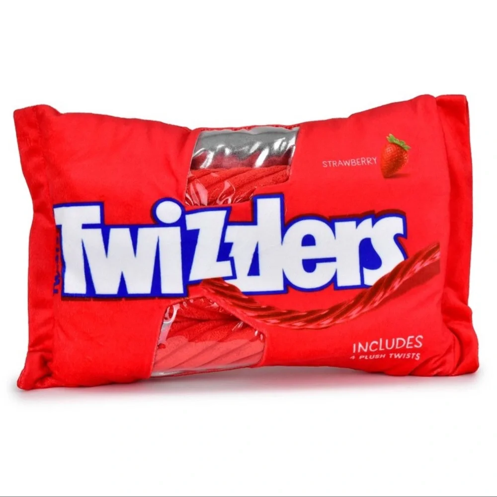 NWT iscream twizzlers plush pillow with plush twizzlers candy inside